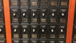 A photo of the St Lawrence student mail boxes. 
