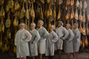 Student Group visiting the Iberian Ham Factory in Guijuelo, Salamanca - Spring 2016 Short Term Travel component to Spain.