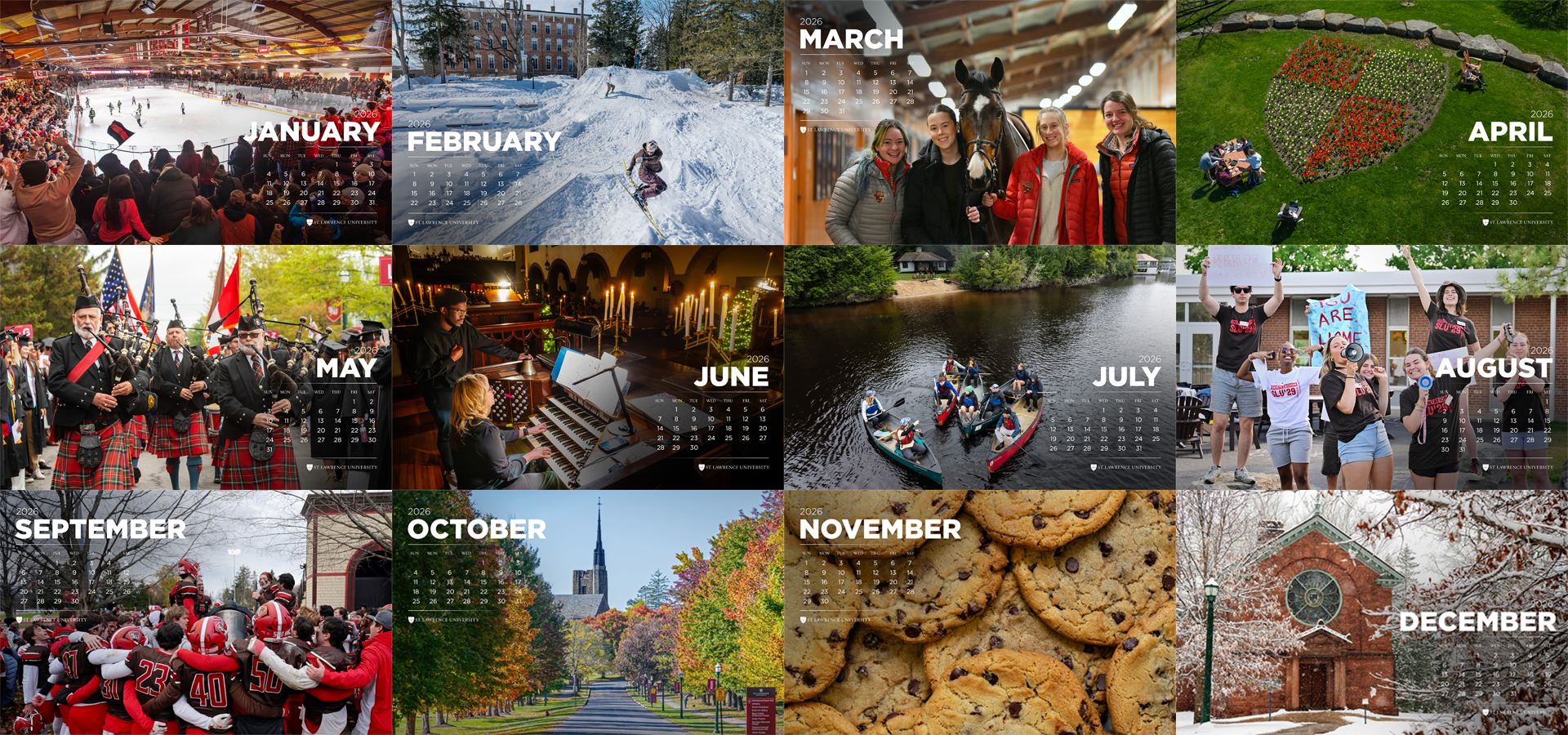 A downloadable desktop calendar from St Law U