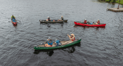 Students canoeing at Camp Canaras