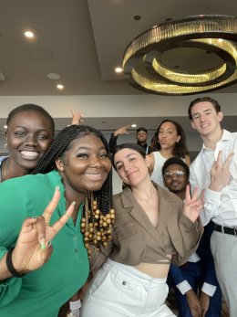 A group of Saint Lawrence University students attending a conference.