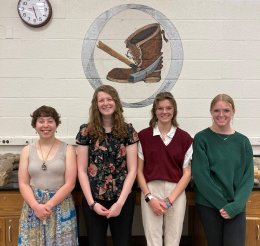 30th SGE induction, new members  Marika Stauring ’24, Evelyn Bibbins ’24, Molly Doyle ’25 and Indie Talbot ’24