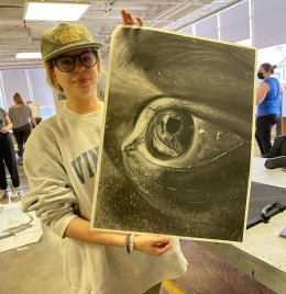 Student with Artwork