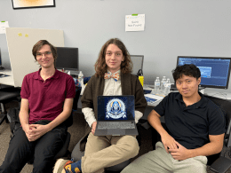 Nikolai Edkov ’27, JJ Ignac ’27, and Leon Lin ’26 (as depicted left to right), competed at the Rochester Institute of Technology (RIT) alongside seven other teams from RIT