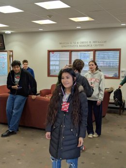 2025 Piathlon: Second Place with 302 digits of Pi: Evelin Palacios ’26 (Psych)