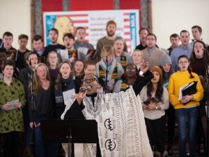 Martin Luther King Day celebration with Laurentians singing