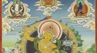 cloth painting of manjushri buddha 