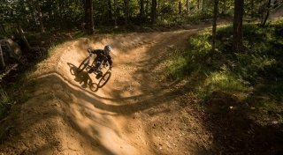 Keenan Weischedel dirt riding on a bend