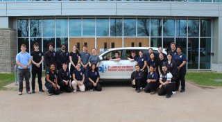 SLU EMS Group Photo in front of Appleton Arena