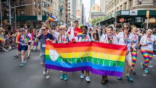 Laurentians marching in pride parade