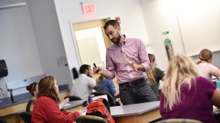 Faculty member teaching class