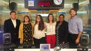 Sharee Freeman and five fellow Laurentians at the National Public Radio headquarters. 