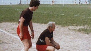 Don Leet and Dale Bartram – Saints coaches 1997 on the sidelines.
