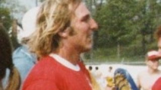 Lacrosse player celebrating win.