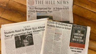 A stack of The Hill News, Saint Lawrence University's student newspaper.