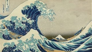 "Under a Wave off Kanagawa" by Hiroshige.