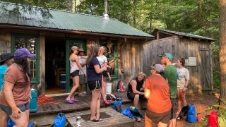 Gathering at the kitchen.