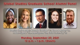 Global Studies Graduate School Alumni Panel graphic