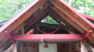 Example of the wagon wheel strut that will be included in our outdoor classroom.