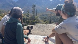 Will Madison and Arcadians orienting a map on Big Slide