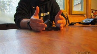 Ben shuffles cards getting ready to play a game