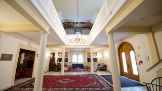 The inside of Herring Cole Library on the Saint Lawrence University campus. 