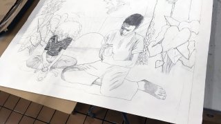 Artist Chloe Alexander's base drawing