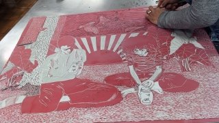 Artist Chloe Alexander at work