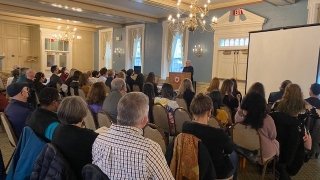 Dr. Eve Stoddard Addresses the Crowd