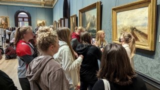 Students Admire Art at the British Museum