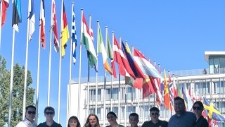 Students Stand With European Flags