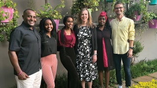 President Morris with admitted Kenyan students and family.