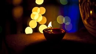 image with a lamp in the darkness