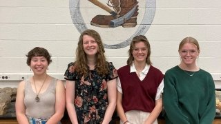 30th SGE induction, new members  Marika Stauring ’24, Evelyn Bibbins ’24, Molly Doyle ’25 and Indie Talbot ’24