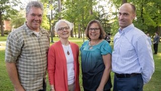 group photo including award winners, Jon Rosales, Evelyn Jennings, Janet Rowe, and Mark Phalen
