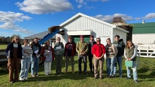The class photo in front of the New York state’s first anaerobic digester