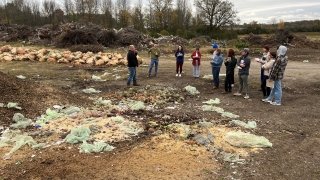 Photo with Marcus Sherburne (Assistant Director Grounds &amp; Campus Support) is at the SLU compost site