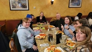 Dan, Lisa and students