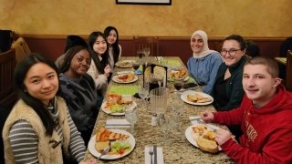 Students at dinner 2