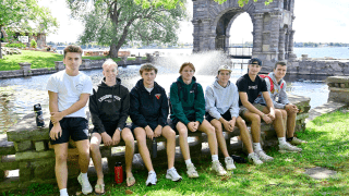 Students at a tour of nearby Boldt Castle in Alexandria Bay, N.Y., as part of Backyard Adventures