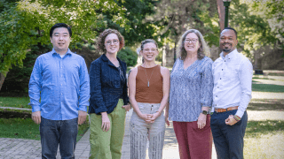 From left to right: Tongan Liu, A. Kendra Greene, Rachael Jones, Brooks Kaiser, and Vinold John Mkenda