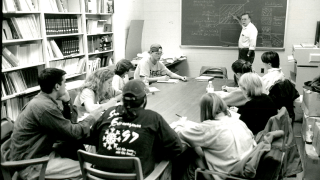 Saint Lawrence professor Mark Erickson teaching a class