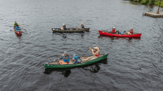 Students canoeing at Camp Canaras 