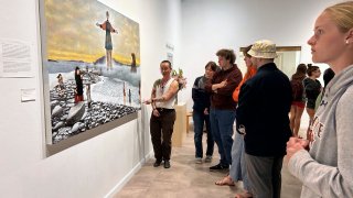 Visitors to the Art Exhibition