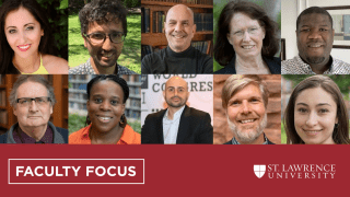 A collage of Saint Lawrence University faculty. Faculty Focus, Saint Lawrence University. 