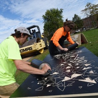 Laurentians working on print making