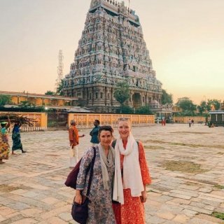 Faculty member and student abroad