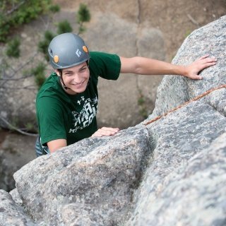 St. Lawrence student climbing