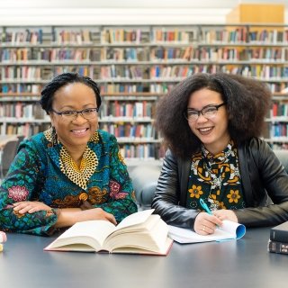 Faculty member and student