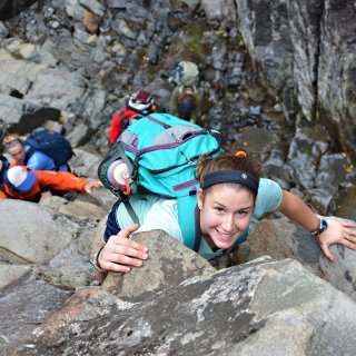 St. Lawrence students rock climbing